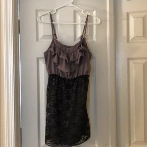 Grey and black mini dress